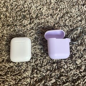 AirPods charging case with purple case to go with it!
